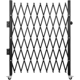 VEVOR Single Folding Security Gate,85 X 85 Inch Folding Door Gate, Steel Accordion Security Gate, Flexible Expanding Security Gate, 360 Rolling Barric