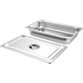 VEVOR 4 Pack Steam Table Pans 20.9 X 12.8 X 3.9 Inch Deep Steam Table Pan Full Size 13L Deep Food Container Stainless Steel Oven Tray Hotel Pans Anti-