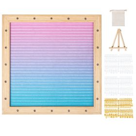 VEVOR Gradient Felt Letter Board,Felt Message Board, Changeable Sign Boards With 510 Letters, Stand, And Built-in LED Lights, Baby Announcement Sign F