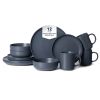 12-Piece Stoneware Dinnerware Sets with Mugs | Microwave & Dishwasher Safe | FDA Certified Non-Toxic Dinner Plates Bowls Set | Stackable Matte Glaze K