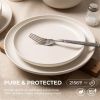 12-Piece Stoneware Dinnerware Sets with Mugs | Microwave & Dishwasher Safe | FDA Certified Non-Toxic Dinner Plates Bowls Set | Stackable Matte Glaze K